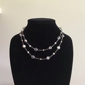 Long Faux Pearl Necklace